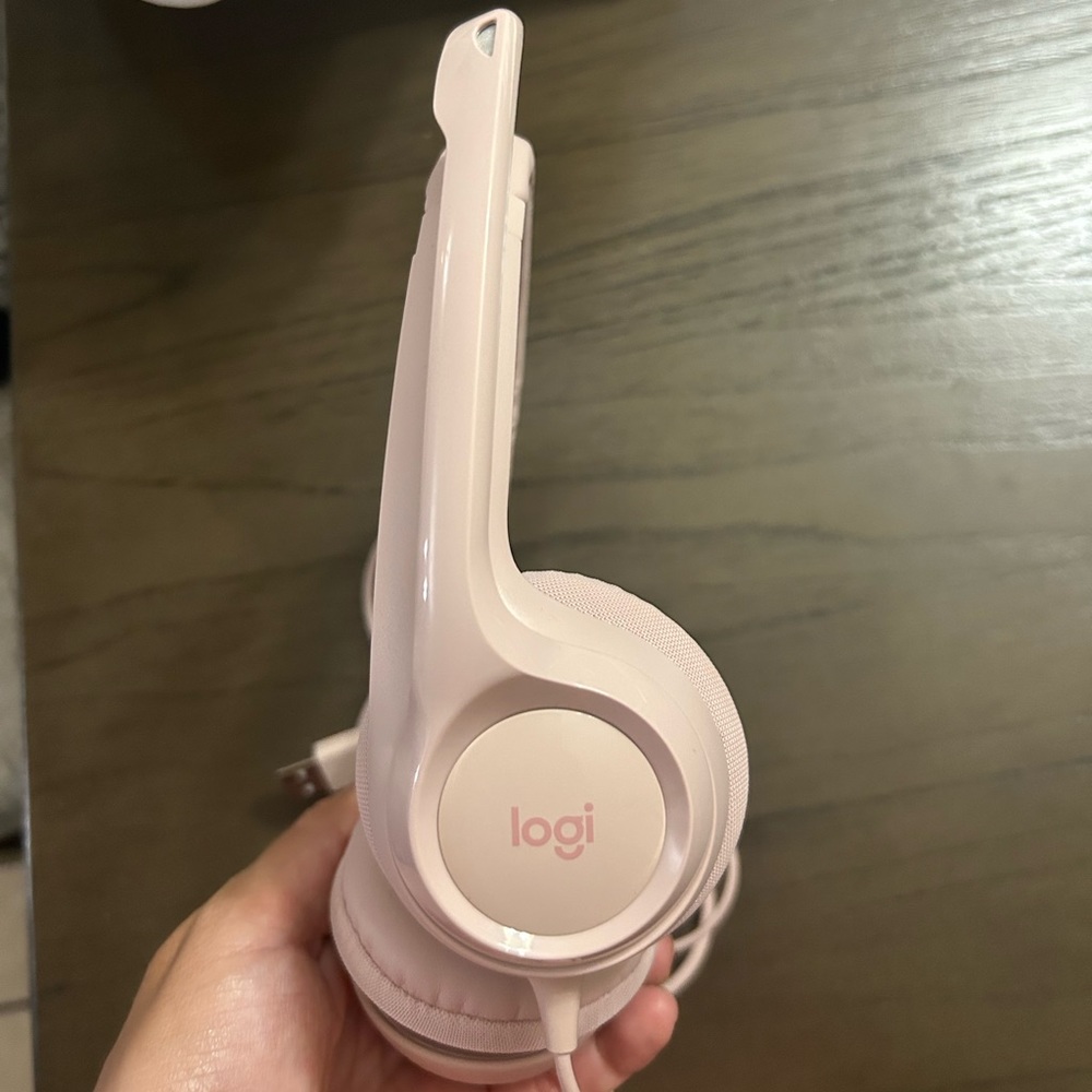 Pink headphones